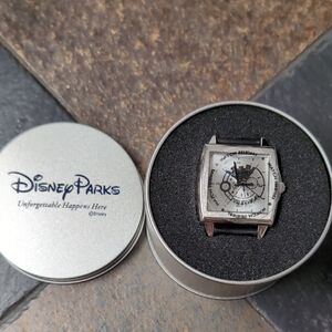 Disney Parks Black and Silver Men's Timepiece